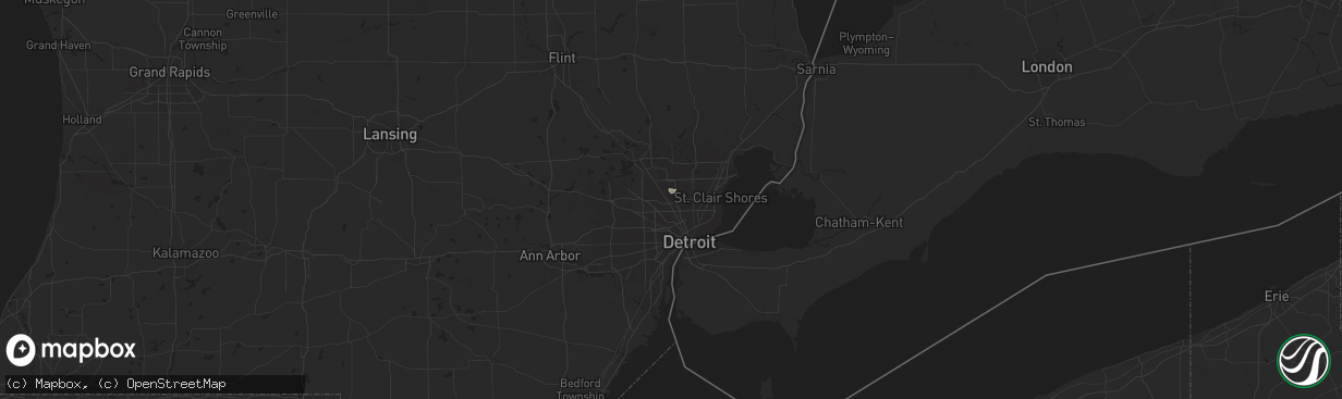 Hail map in Royal Oak, MI on July 23, 2024