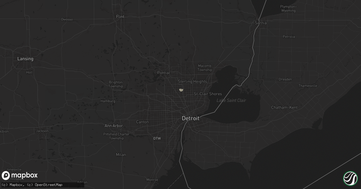 Hail map in Royal Oak, MI on July 23, 2024