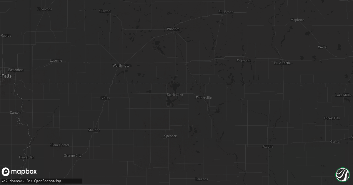 Hail map in Spirit Lake, IA on July 23, 2024