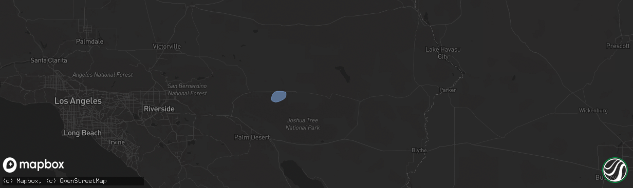 Hail map in Twentynine Palms, CA on July 23, 2024