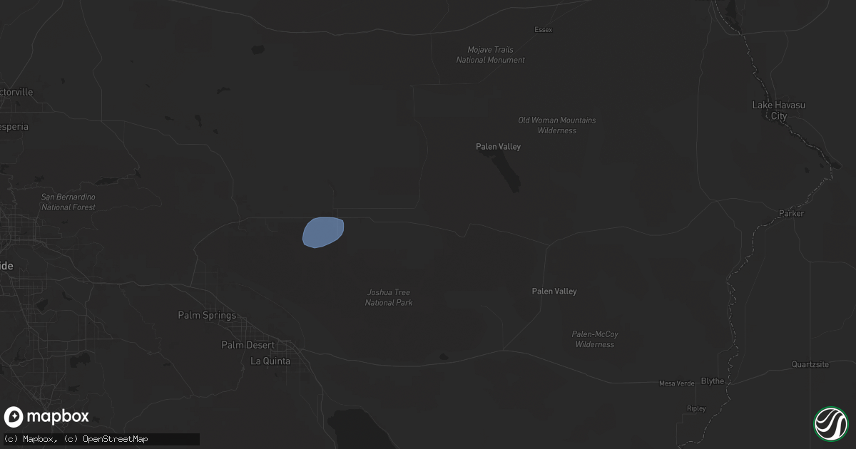 Hail map in Twentynine Palms, CA on July 23, 2024