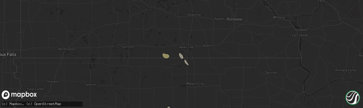 Hail map in Twin Lakes, MN on July 23, 2024