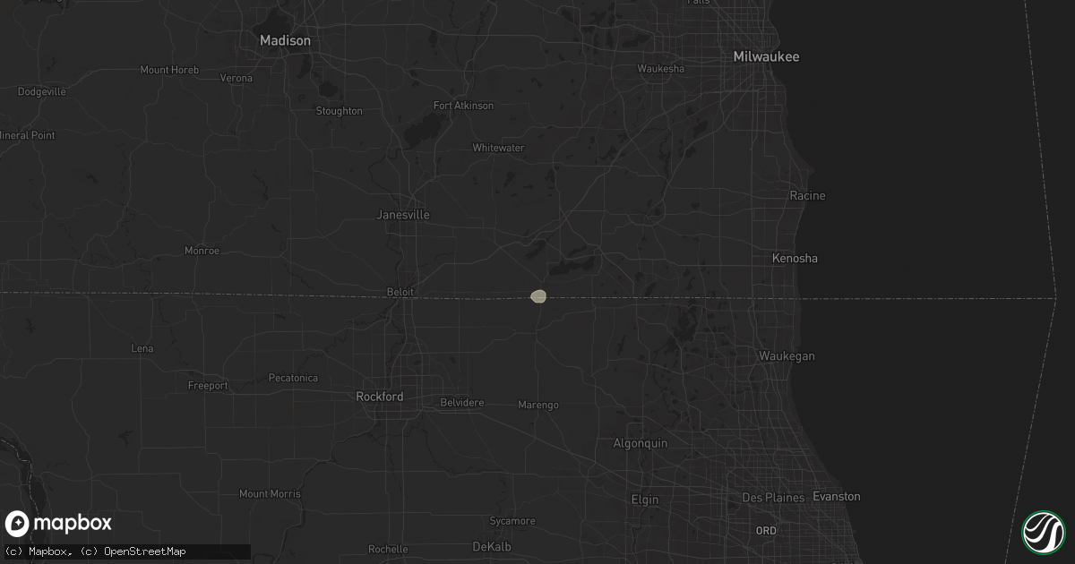 Hail map in Walworth, WI on July 23, 2024