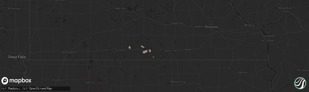 Hail map in Wells, MN on July 23, 2024