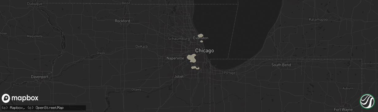 Hail map in Western Springs, IL on July 23, 2024