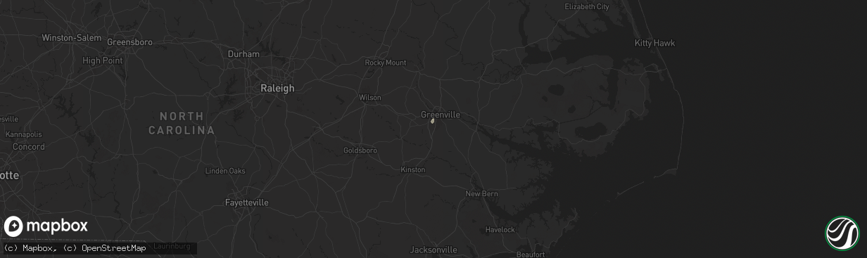 Hail map in Winterville, NC on July 23, 2024