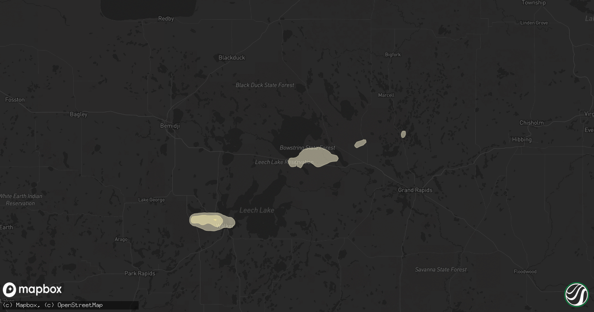 Hail map in Bena, MN on July 23, 2025