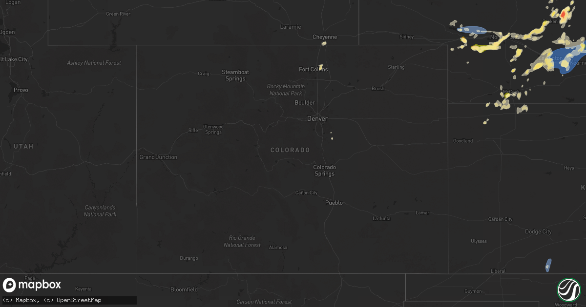 Hail map in Colorado on July 23, 2025