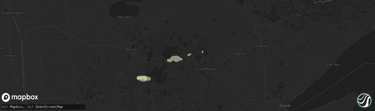 Hail map in Deer River, MN on July 23, 2025