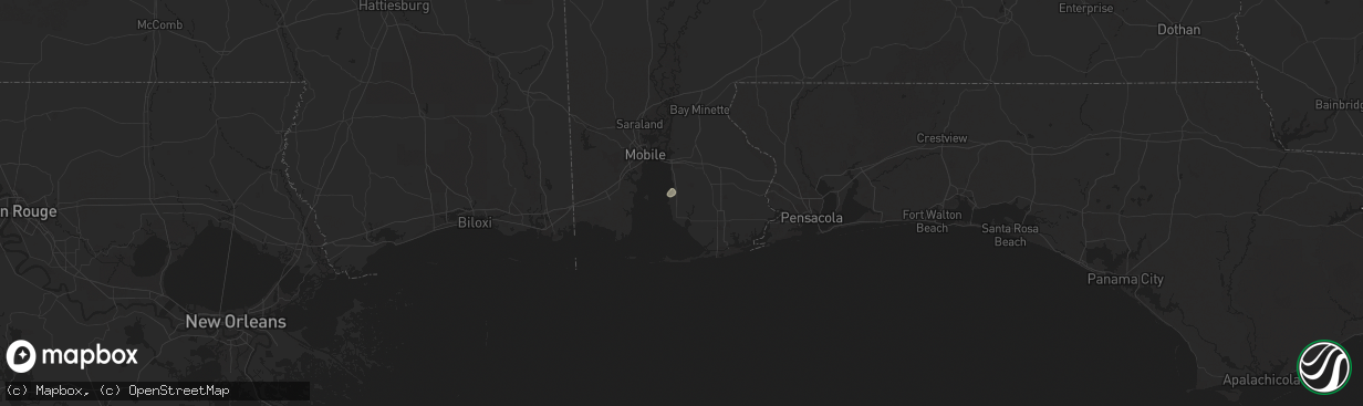 Hail map in Fairhope, AL on July 23, 2025