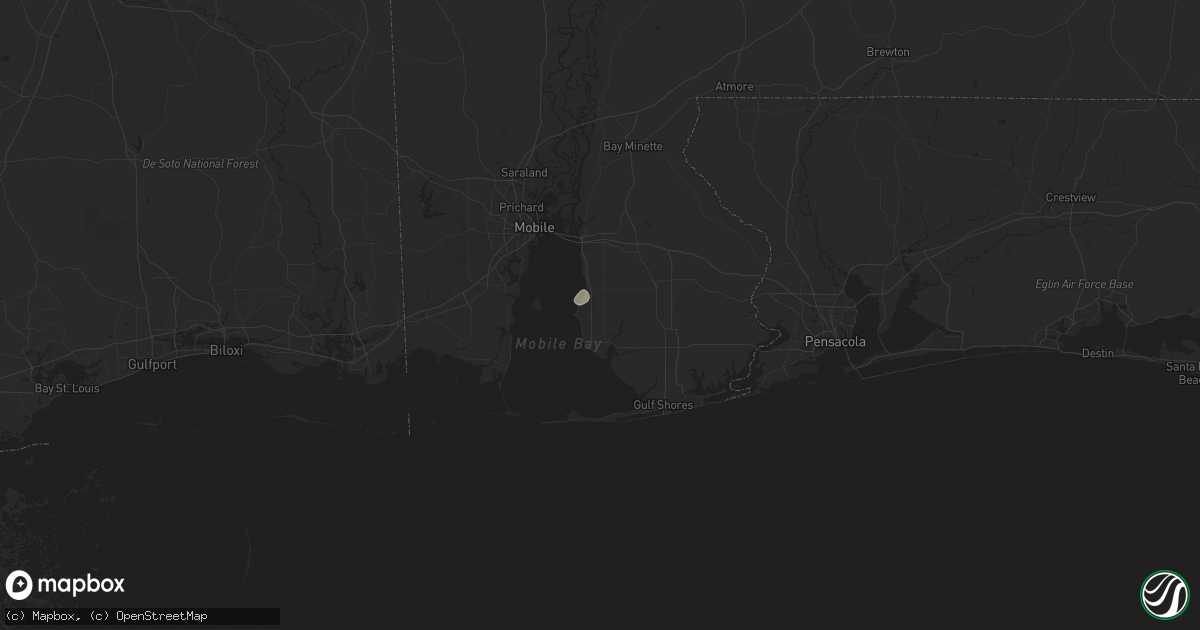 Hail map in Fairhope, AL on July 23, 2025