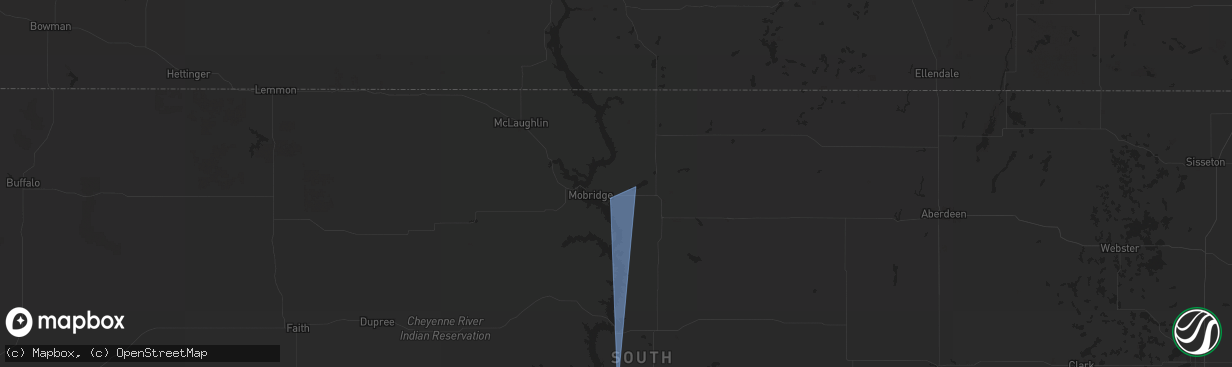 Hail map in Glenham, SD on July 23, 2025