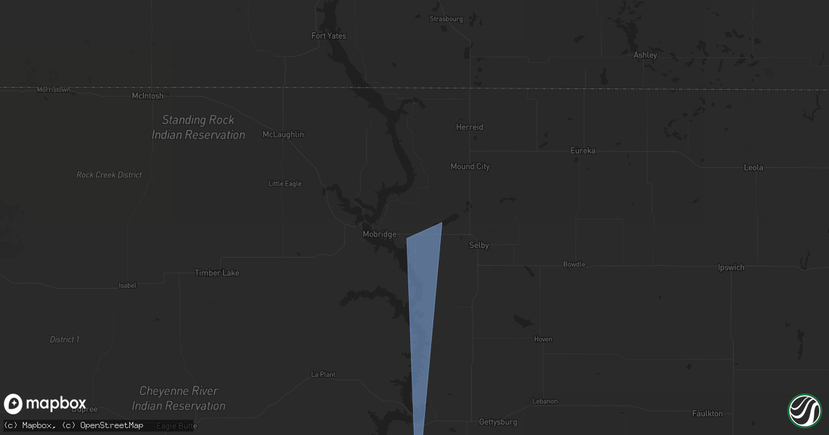 Hail map in Glenham, SD on July 23, 2025