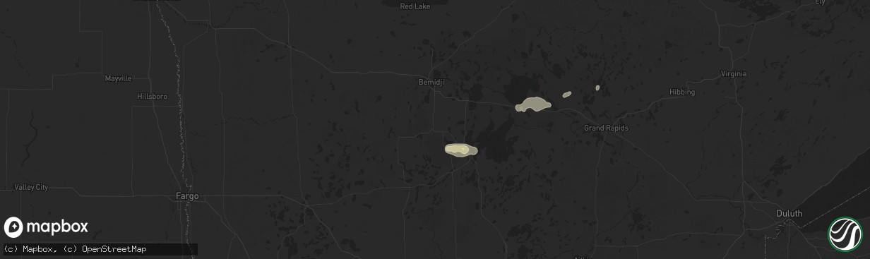 Hail map in Laporte, MN on July 23, 2025