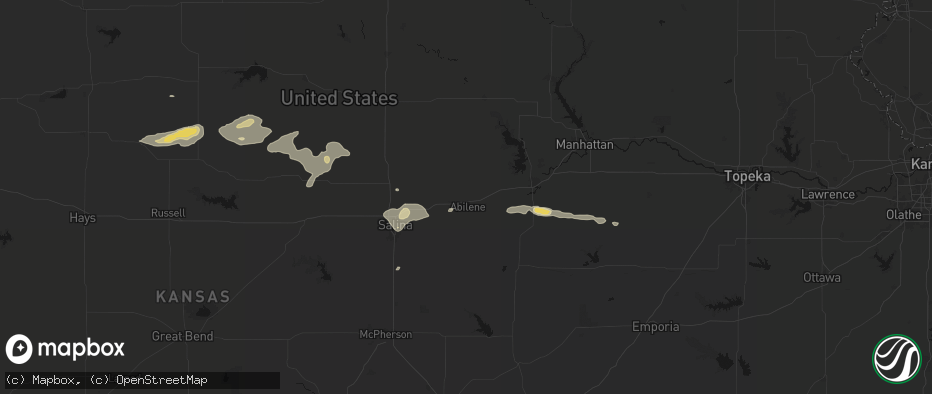 Hail map in Abilene, KS on July 23, 2026