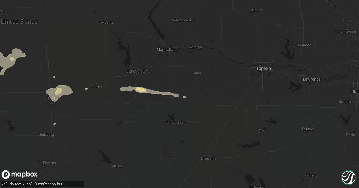 Hail map in Alta Vista, KS on July 23, 2026