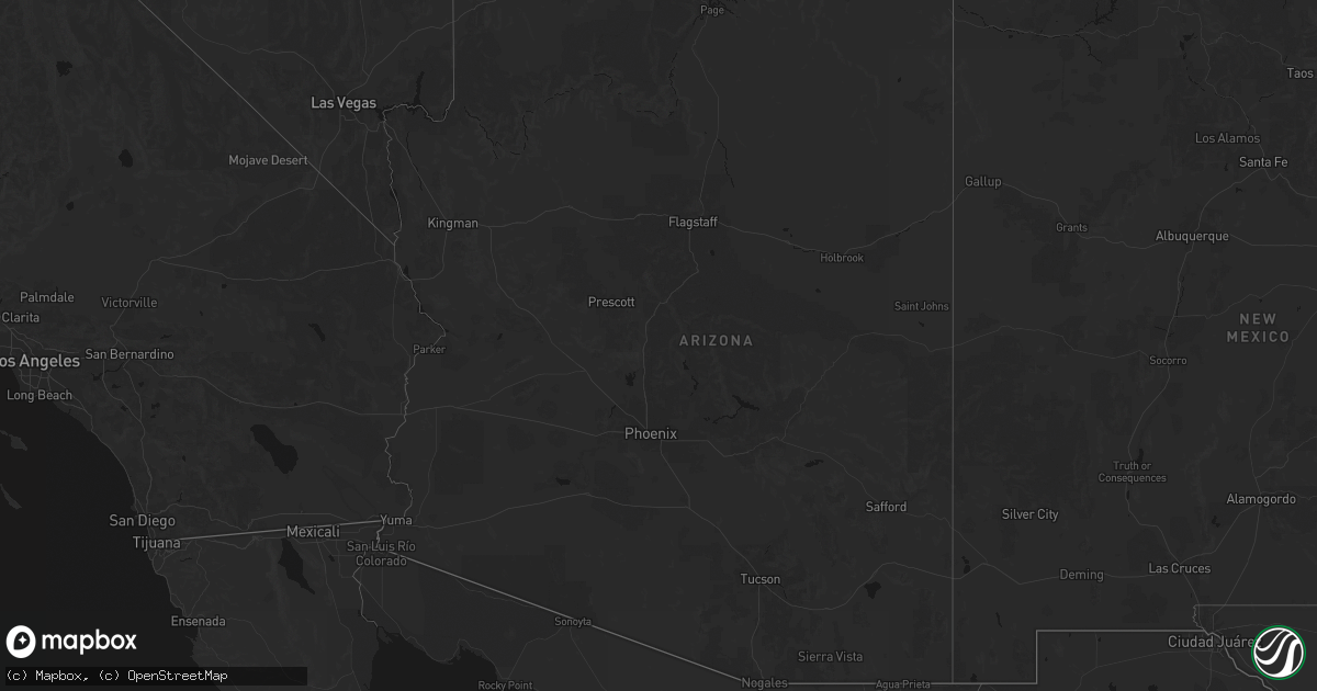 Hail map in Arizona on July 23, 2026