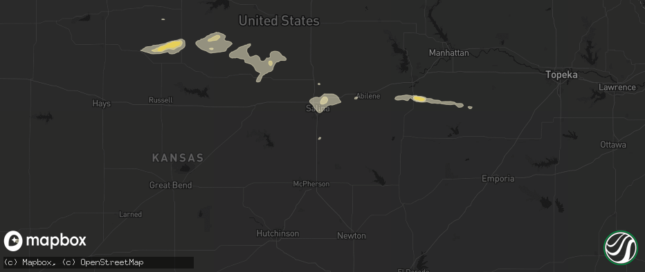Hail map in Assaria, KS on July 23, 2026