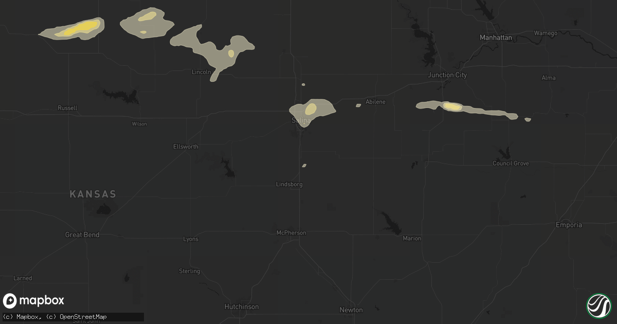 Hail map in Assaria, KS on July 23, 2026