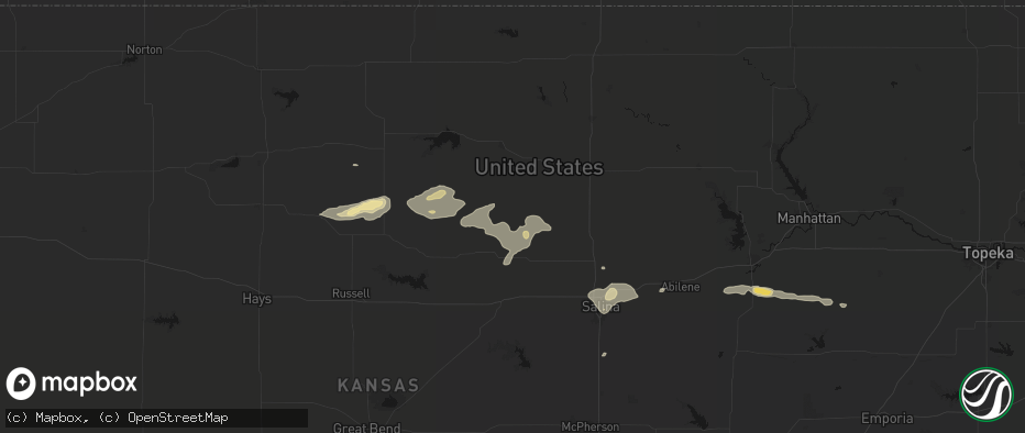 Hail map in Barnard, KS on July 23, 2026