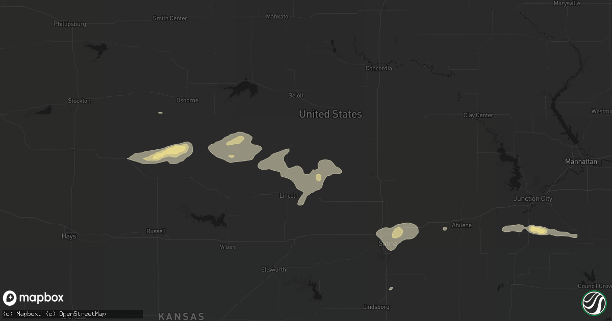 Hail map in Barnard, KS on July 23, 2026