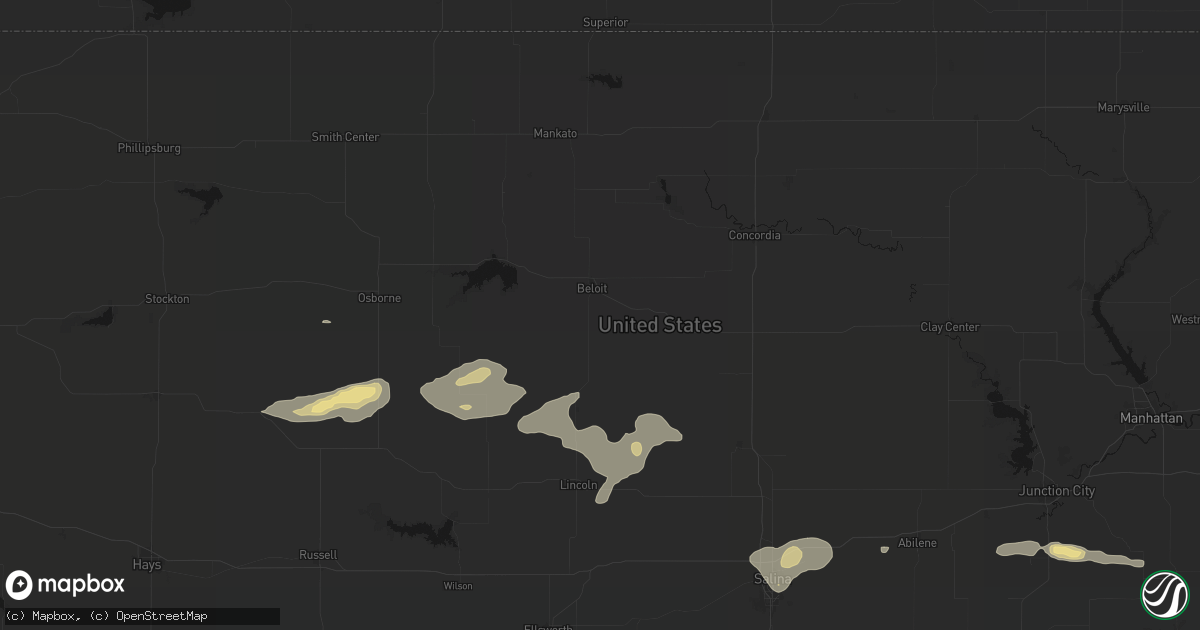 Hail map in Beloit, KS on July 23, 2026