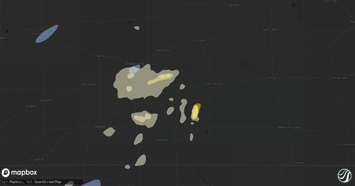 Hail map in Bucklin, KS on July 23, 2026