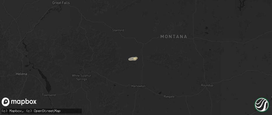 Hail map in Buffalo, MT on July 23, 2026