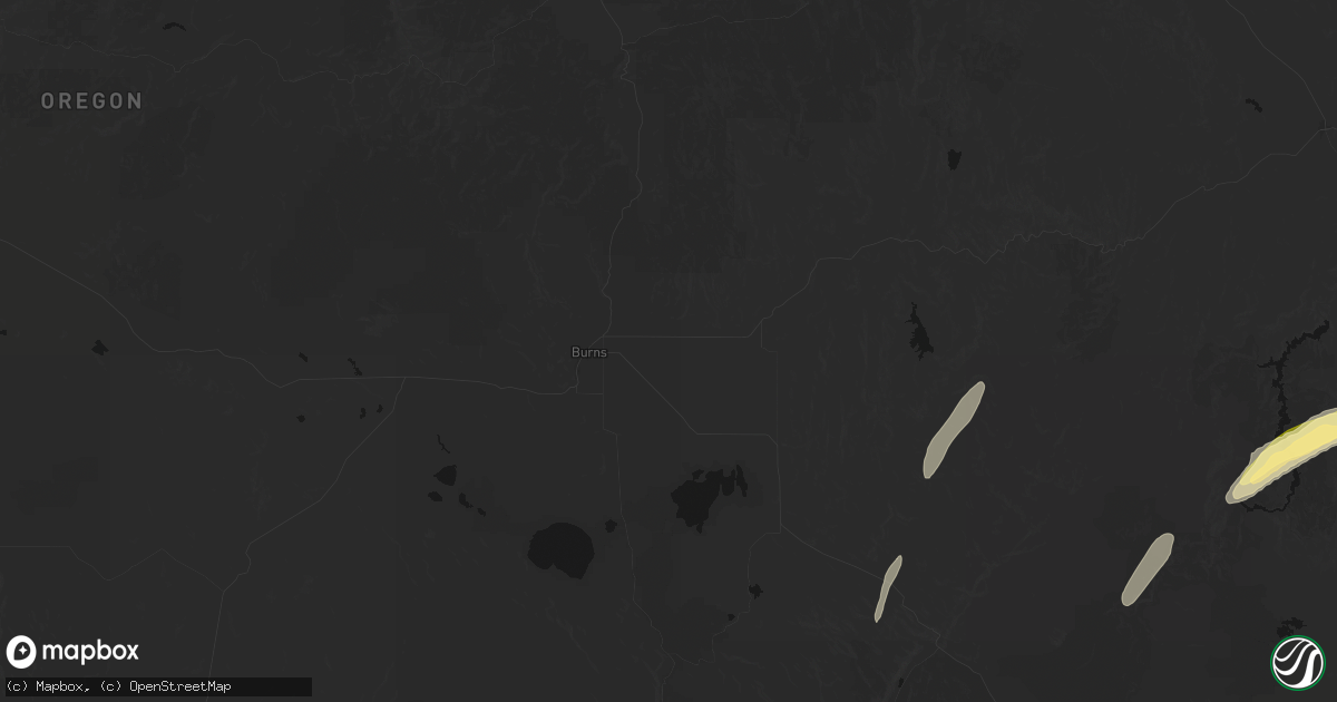 Hail map in Burns, OR on July 23, 2026