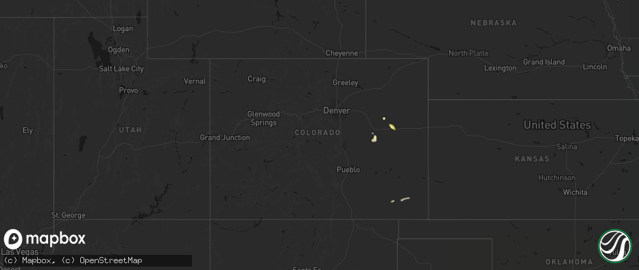 Hail map in Colorado on July 23, 2026