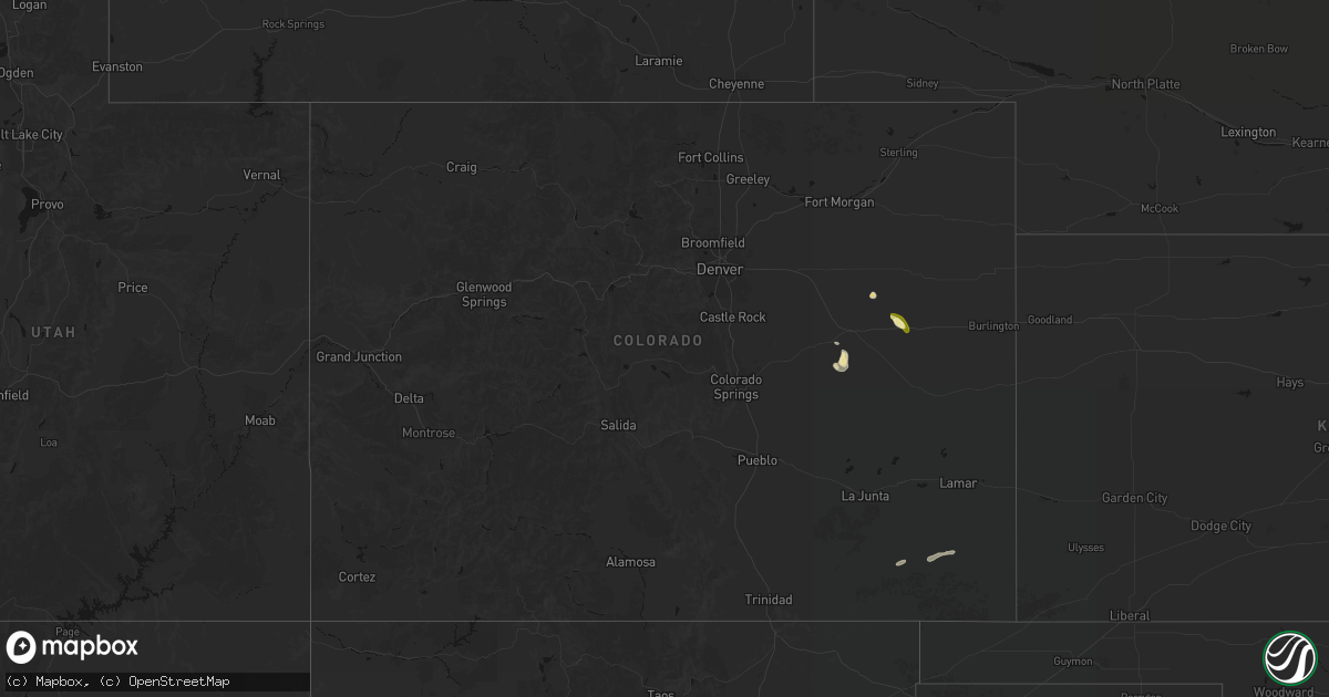 Hail map in Colorado on July 23, 2026