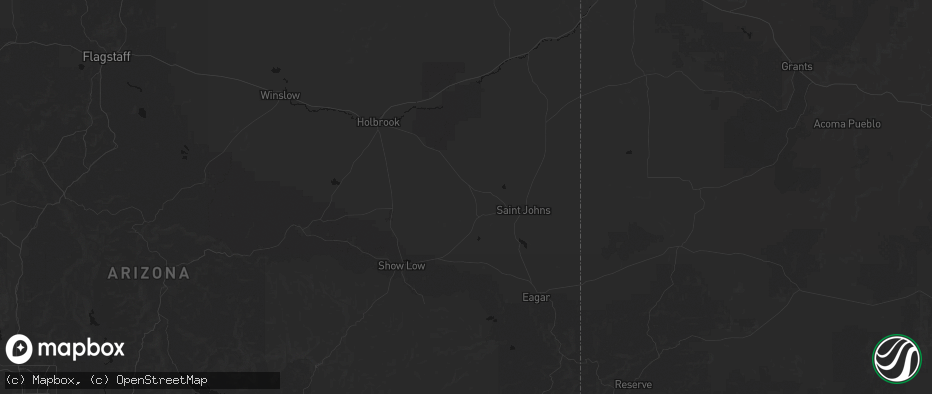 Hail map in Concho, AZ on July 23, 2026