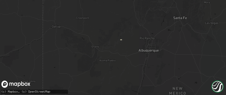 Hail map in Cubero, NM on July 23, 2026