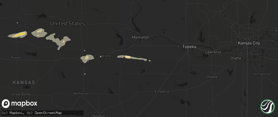 Hail map in Dwight, KS on July 23, 2026
