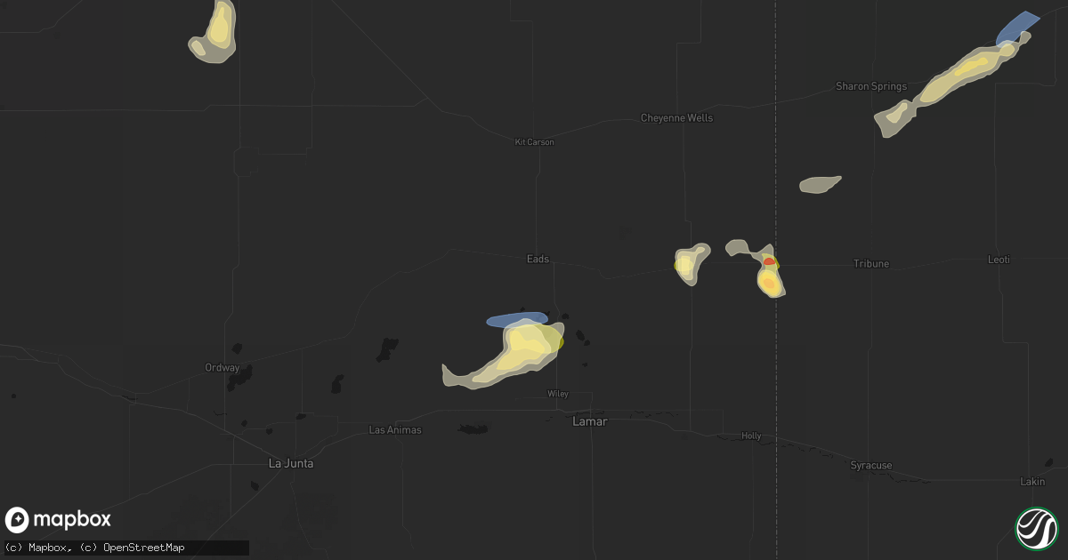 Hail map in Eads, CO on July 23, 2026
