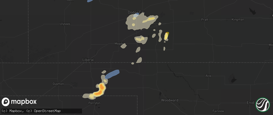 Hail map in Englewood, KS on July 23, 2026