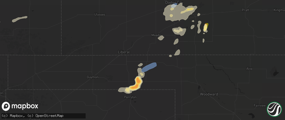 Hail map in Forgan, OK on July 23, 2026