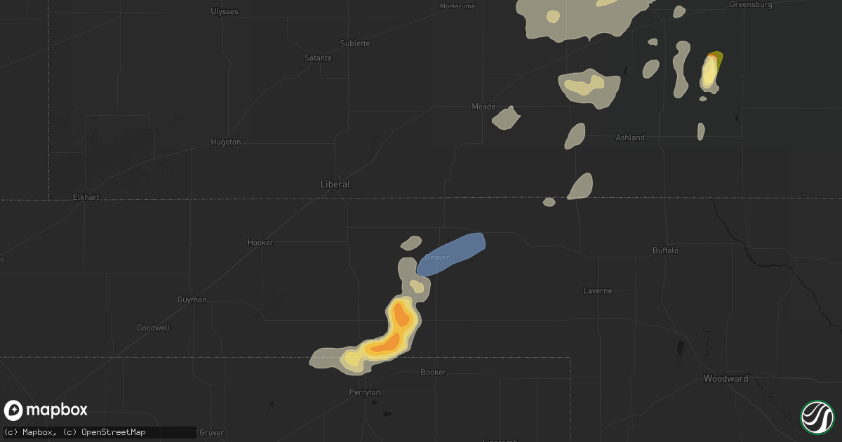 Hail map in Forgan, OK on July 23, 2026