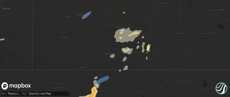 Hail map in Fowler, KS on July 23, 2026