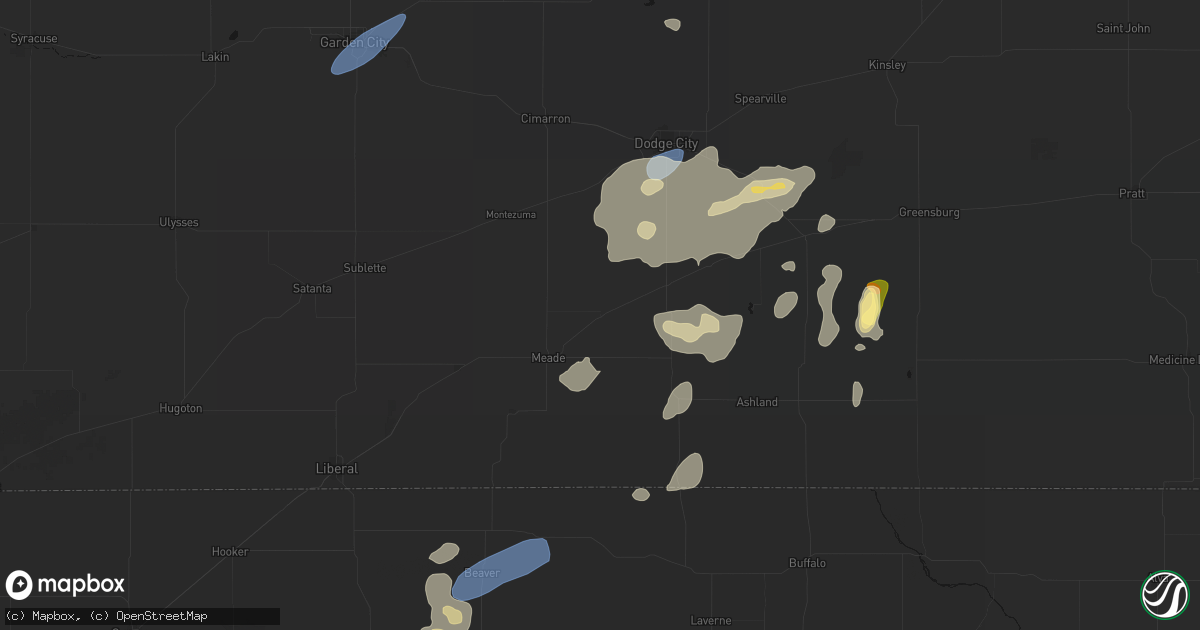 Hail map in Fowler, KS on July 23, 2026