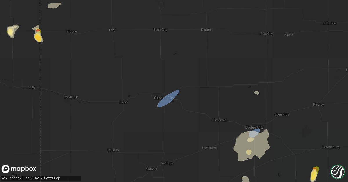 Hail map in Garden City, KS on July 23, 2026