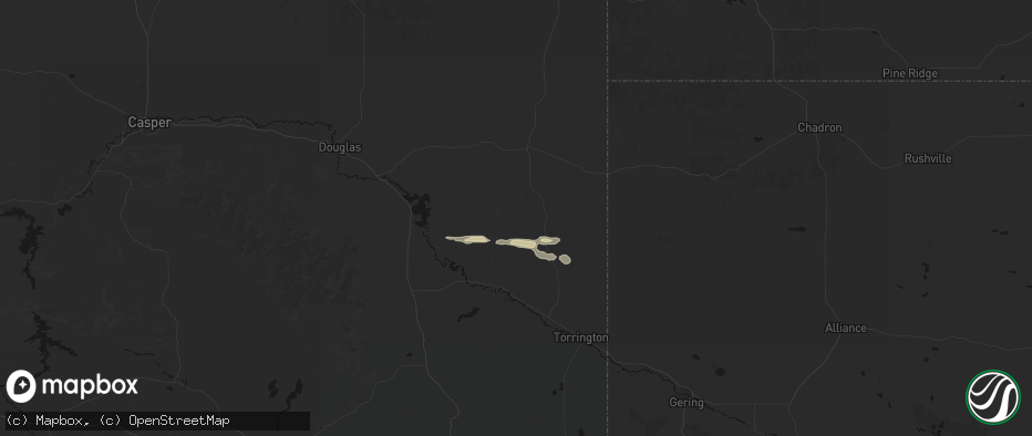 Hail map in Jay Em, WY on July 23, 2026