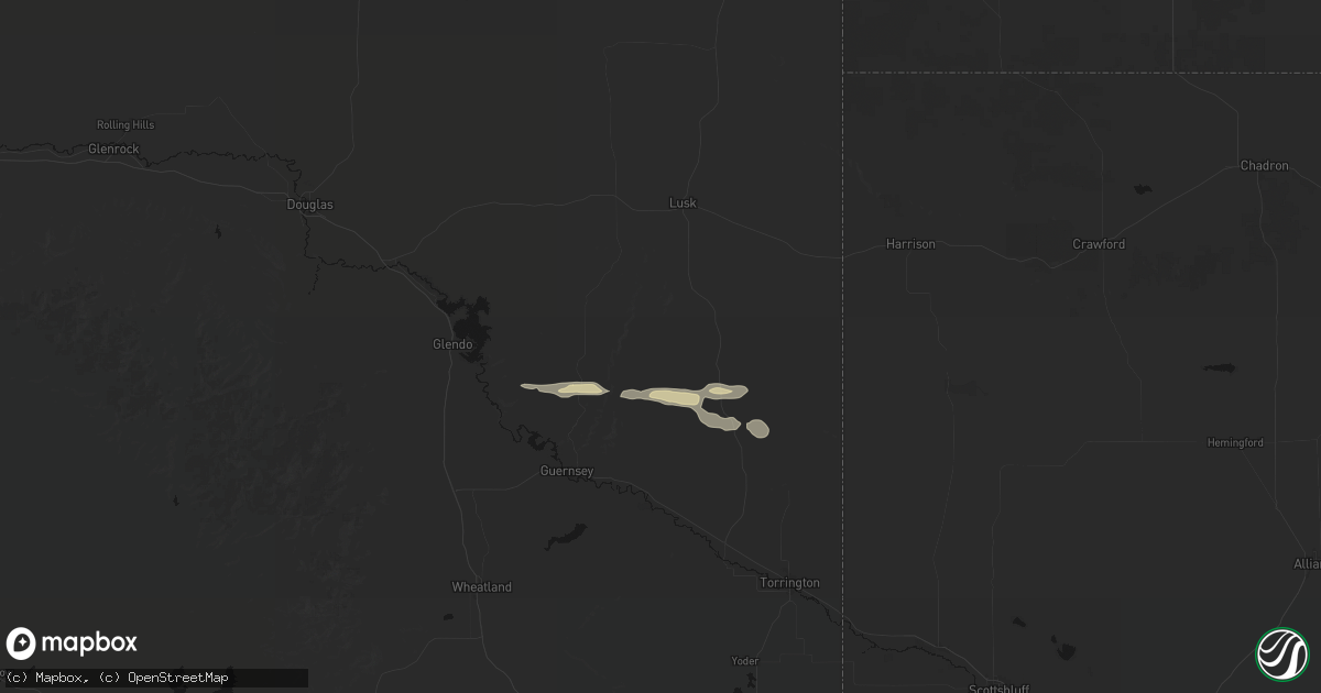 Hail map in Jay Em, WY on July 23, 2026