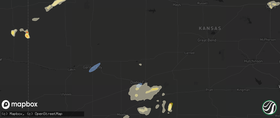 Hail map in Jetmore, KS on July 23, 2026