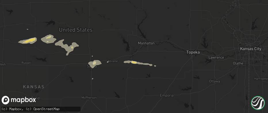 Hail map in Junction City, KS on July 23, 2026