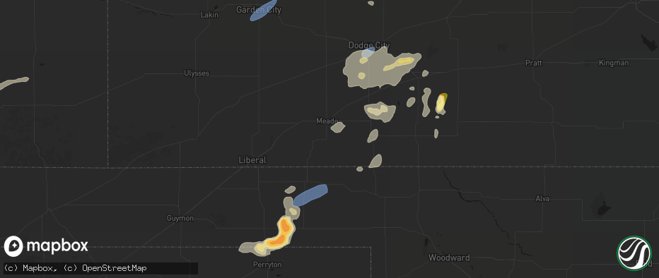 Hail map in Meade, KS on July 23, 2026