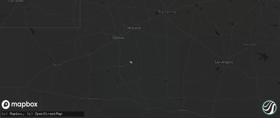 Hail map in Midkiff, TX on July 23, 2026
