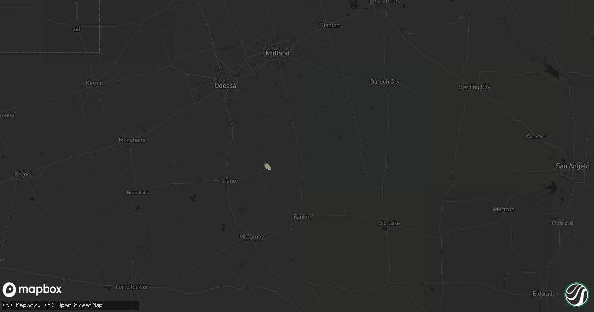 Hail map in Midkiff, TX on July 23, 2026