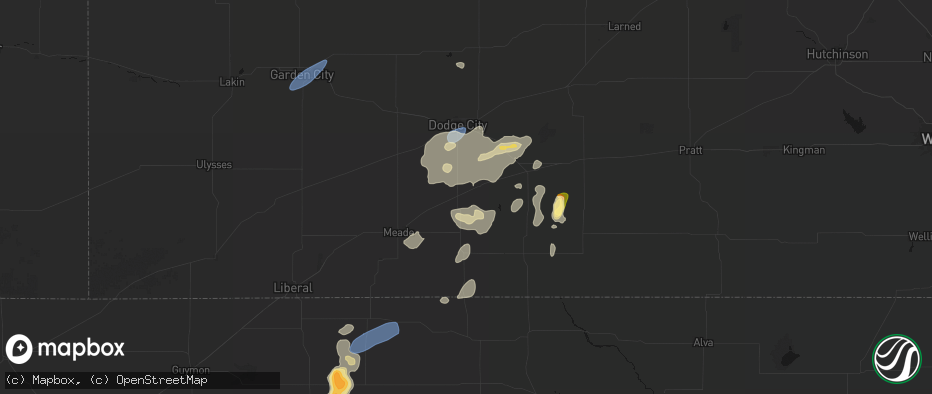 Hail map in Minneola, KS on July 23, 2026