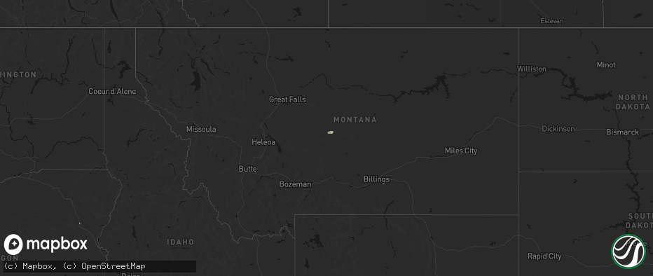 Hail map in Montana on July 23, 2026